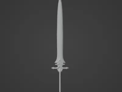 Dark sword PBR Low-poly 3D model