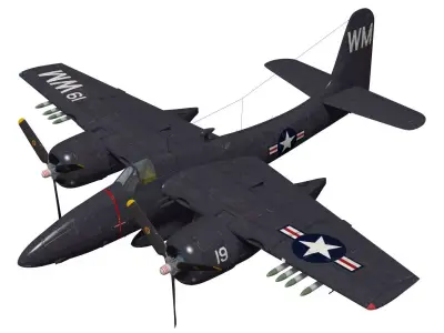 Grumman F7F Tigercat 3D model