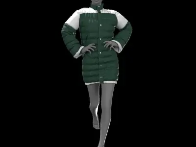Winter Coat15  MarvelousDesigner CLO3D ZPRJ FBX OBJ MTL 3D model