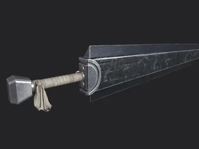 Berserk - Dragon Slayer Sword - Asset Fan Model Art Free low-poly 3D model