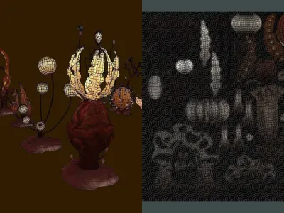 Cartoon Seaweed 6 Low-poly 3D model