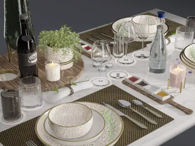 Free Tableware Decor 3D Free low-poly 3D model