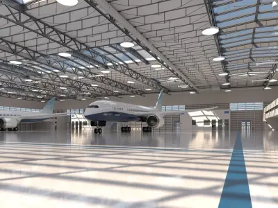 Hangar boeing 3D model