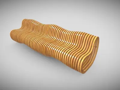 Organic Bench  Low-poly 3D model