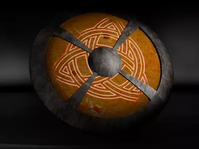 Old Ancient Warrior Shield Low-poly 3D model