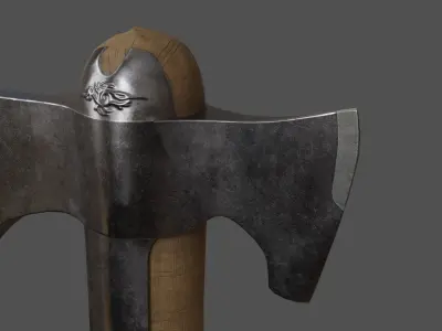 Axe Low-poly Game ready knitting needle Low-poly 3D model