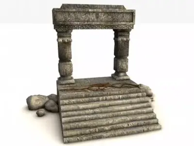 Ancient entrance with stones 3D model