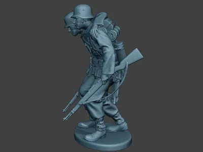 German soldier ww2 help wounded G5 3D print model
