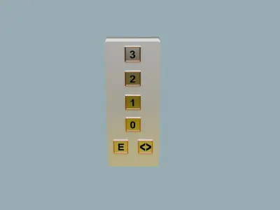 Simple Elevator control panel Low-poly 3D model