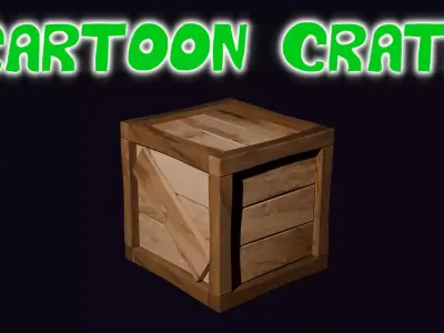 Cartoon Crate Free low-poly 3D model