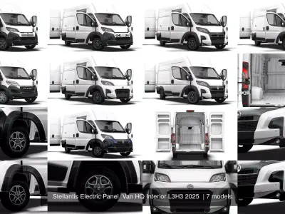 Stellantis Electric Panel Van HQ Interior L3H3 2025 3D Model Collection