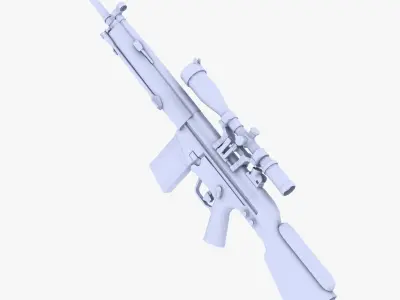G3A3 Scoped Low-poly 3D model