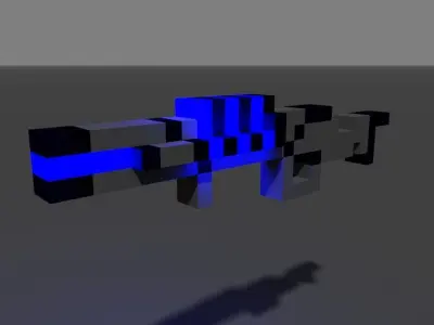 Voxel Guns Low-poly 3D model