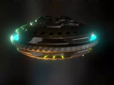 UFO Type 5 Animated and Game Ready Low-poly 3D model