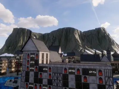 Fantasy Medieval Village 3D model