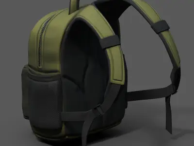 Backpack Camping Generic military combat soldier armor scifi  Low-poly 3D model