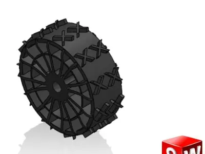 two wheeled UGV Low-poly 3D model