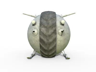Tank Boll Winter Low-poly 3D model