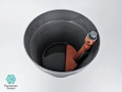 Self-Watering Plant Pot with a Gentleman Earthworm Companion 3D print model