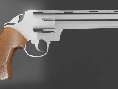 Highly detailed 3D revolver model Free low-poly 3D model