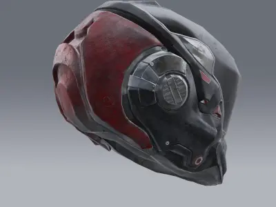 lowpoly scifi helmet Free low-poly 3D model