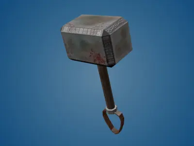 Warhammer hammer Low-poly 3D model