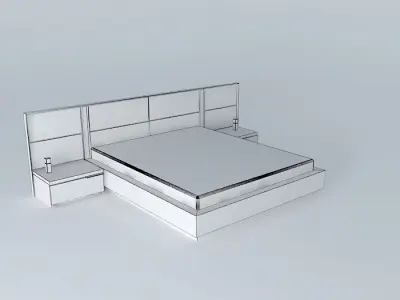 bed wooden shelf Free 3D model