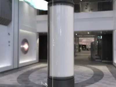 All Advertising Pillar with Glass 3D Model Collection