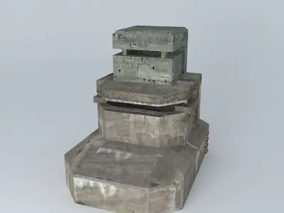 Artillery Fire Control Bunker Battery Waldam Free 3D model