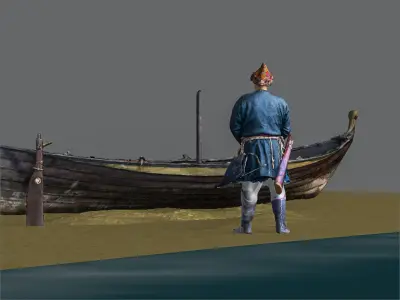 Wiking ship FREA Low-poly 3D model