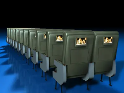 Plane train seats 2 3D model