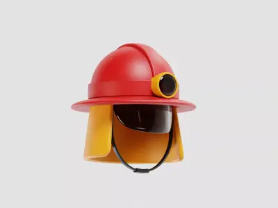 Firefighter Helmet  Low-poly 3D model