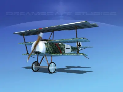 Fokker DR-1 Triplane V05 3D model