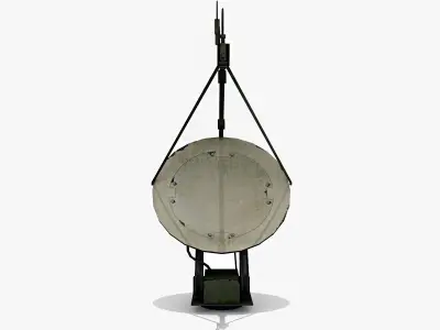Military Radar Dish Low-poly 3D model