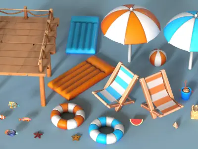 BeachSet 3D model