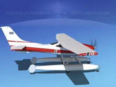 Cessna 182 Skylane Seaplane V01 3D model