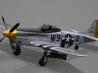 P51D Mustang aircraft 3D model
