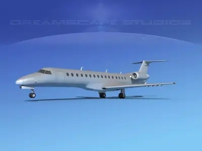 Embraer ERJ-140 Bare Metal 3D model