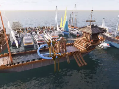 Yacht boat cruise collecttion 2 3D model