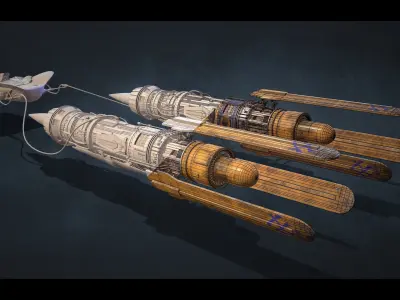 Anakin Podracer from Star Wars - Episode 1 - The Phantom Menace Low-poly 3D model