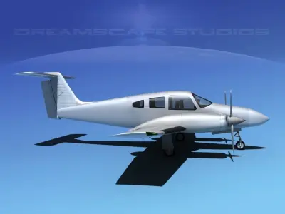 Piper PA-44-180 Seminole Bare Metal 3D model