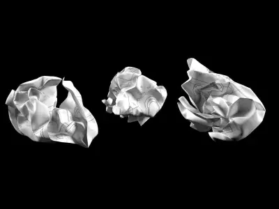 Office paper set Low-poly 3D model