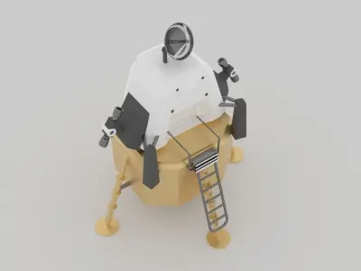 Lunar Model spacecraft with ladder on top 3D model