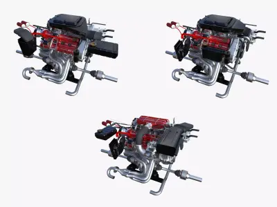 Italian V8 Engine and Internals Pack 3D model