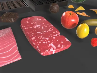 Vegetable Foods Meats and Others Collection Low-poly 3D model