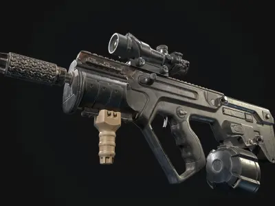 Primary weapon pack Low-poly 3D model