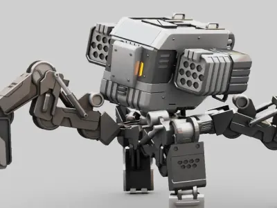 Military Robot rigged character 3D model