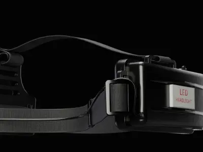 LED Headlamp Low-poly 3D model