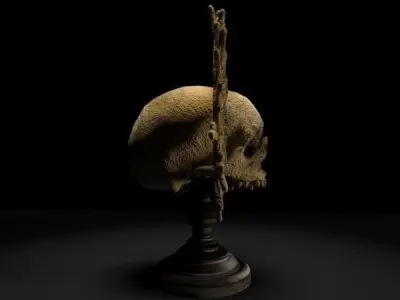 KingSkul skull with sunburst 3D model