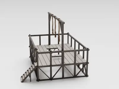 Medieval Gallows Low-poly 3D model